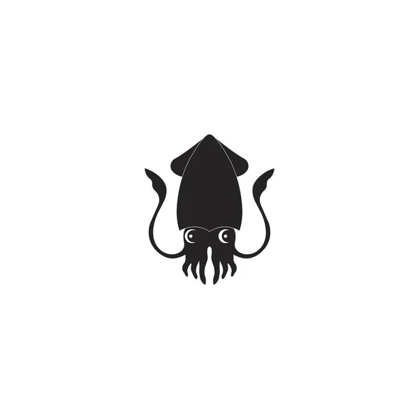 Calamaro Icona Vettoriale Illustrazione Logo Design — Vettoriale Stock