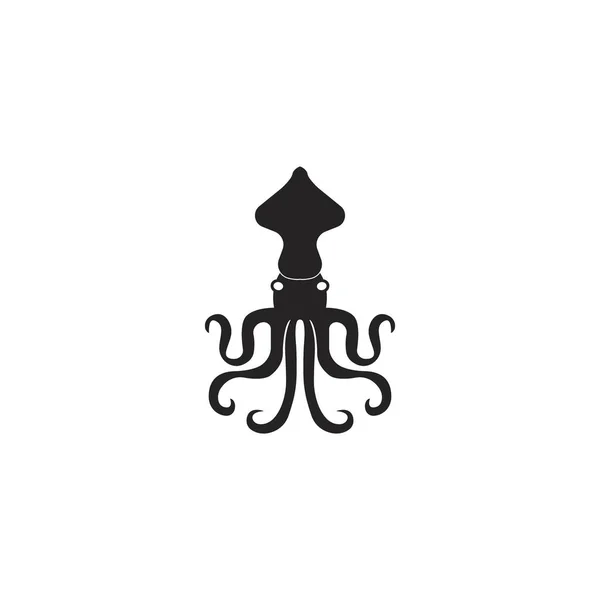 Calamar Icono Vector Ilustración Logo Diseño — Archivo Imágenes Vectoriales