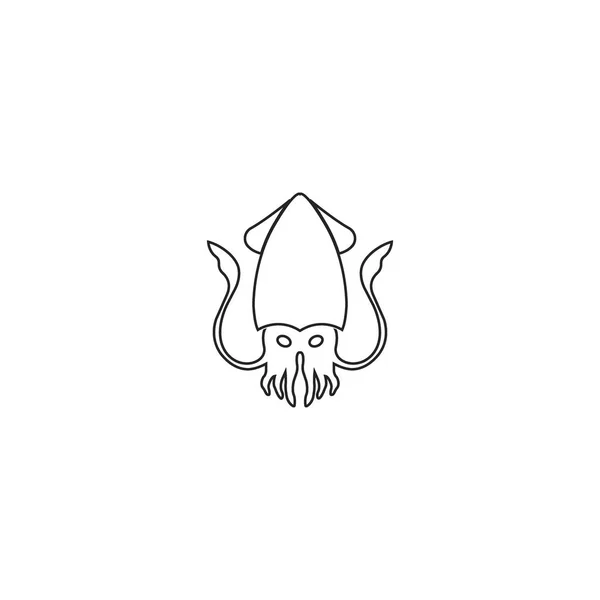 Icône Calmar Vecteur Illustration Logo Design — Image vectorielle