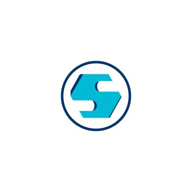S harfi. logo vektör çizimi soyut tasarım.