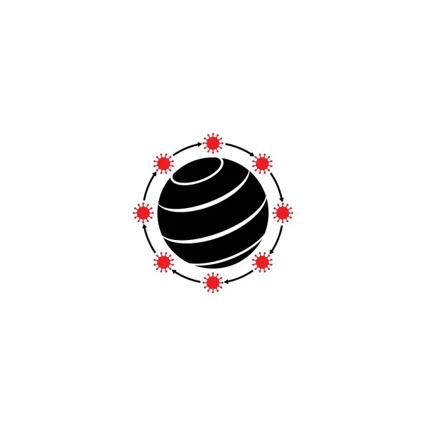 Pandemie Symbol Das Die Welt Umgibt Vektor Illustration Logo Design — Stockvektor