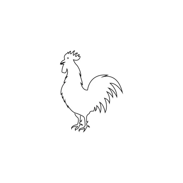 Gallo Icono Vector Ilustración Logo Diseño — Vector de stock