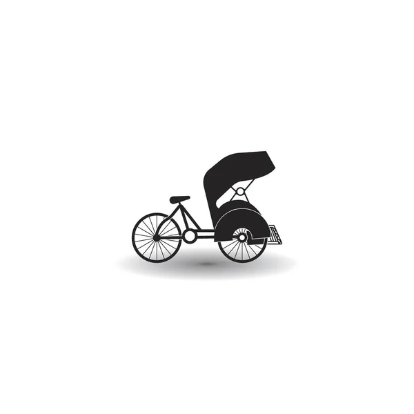 Pedicab Vektor Symbol Ist Dies Ein Transportmittel Indonesien Vor Allem — Stockvektor