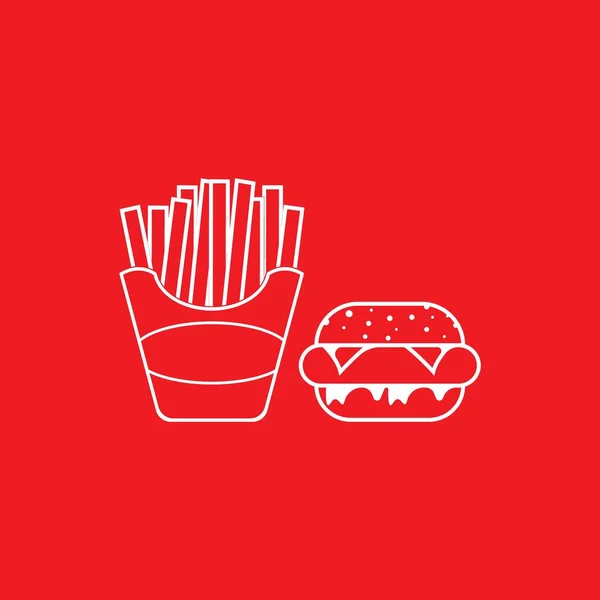 Icône Hamburger Illustration Vectorielle Conception Logo Fast Food — Image vectorielle