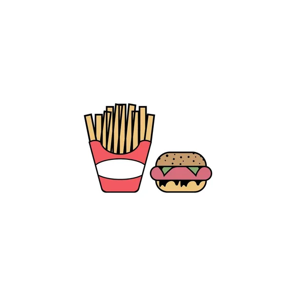 Icône Hamburger Illustration Vectorielle Conception Logo Fast Food — Image vectorielle