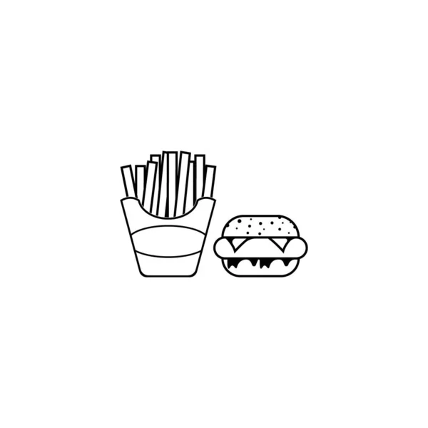 Hamburger Icon Fast Food Logo Design Vector Illustration — Stock Vector