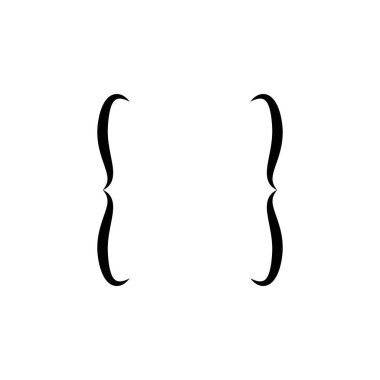 Parantez vektör simgesi tasarımı.