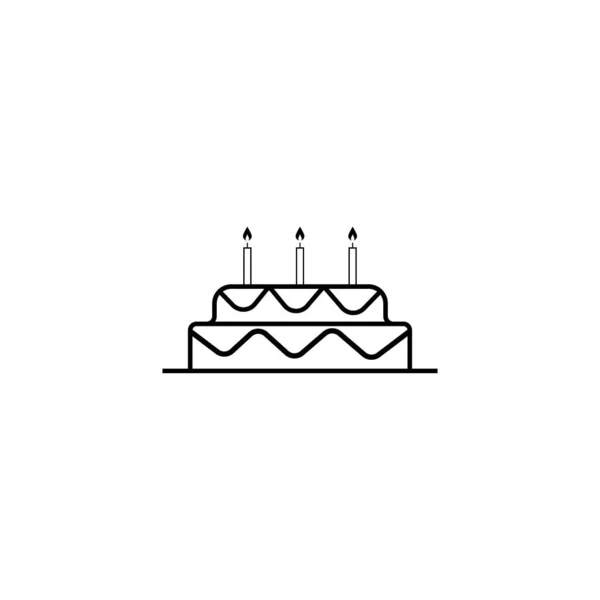 День Народження Торт Векторна Іконка Ілюстрація Простого Дизайну — стоковий вектор
