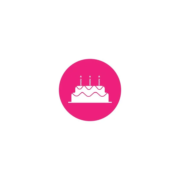 Birthday Cake Vector Icon Illustration Simple Design — Stock Vector