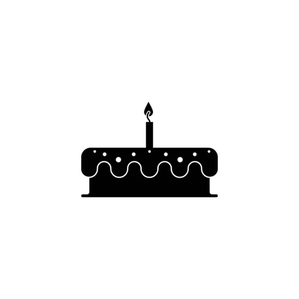 Gâteau Anniversaire Vecteur Icône Illustration Conception Simple — Image vectorielle