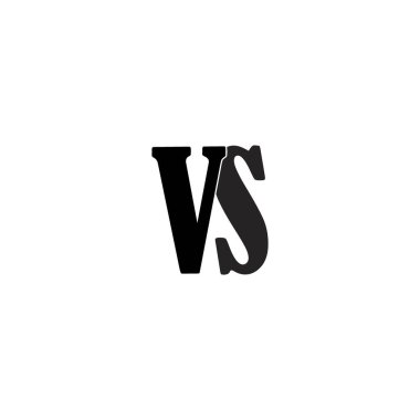 harf logosu VS, vektör çizim şablonu.