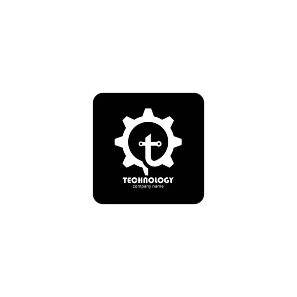 Teknoloji Logo Vektörü Konsept Tasarım Şablonu — Stok Vektör