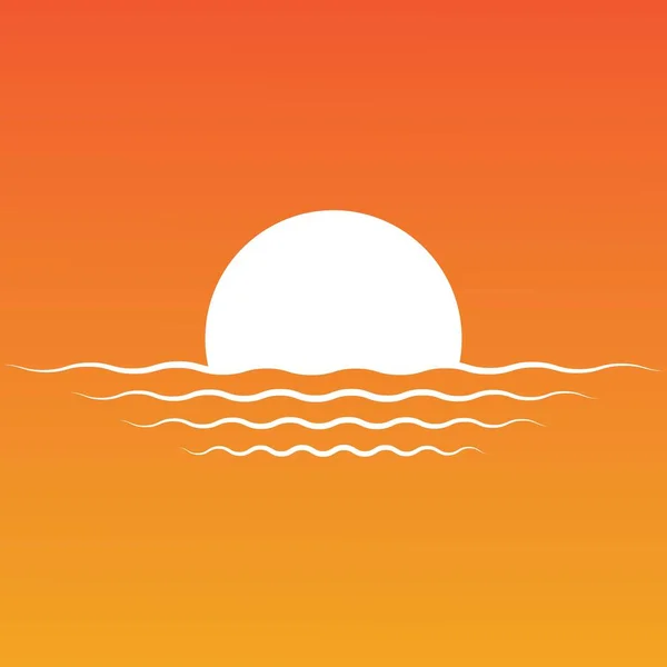 Sunset Logotipo Vetor Ilustração Design Modelo Fundo — Vetor de Stock