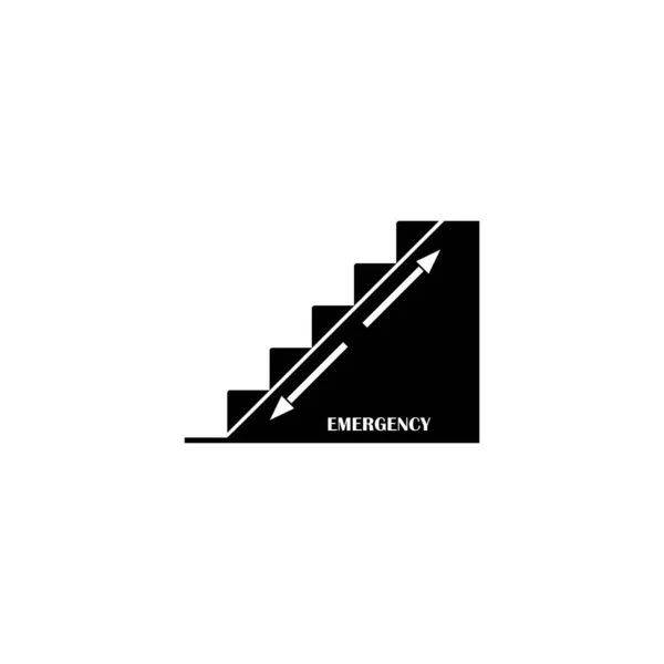 Escada Emergência Ícone Vetor Ilustração Logotipo Design — Vetor de Stock