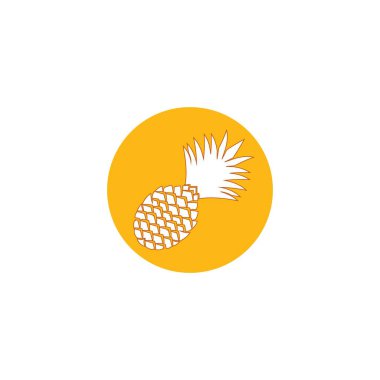 Ananas vektör simgesi, illüstrasyon logo tasarım şablonu.