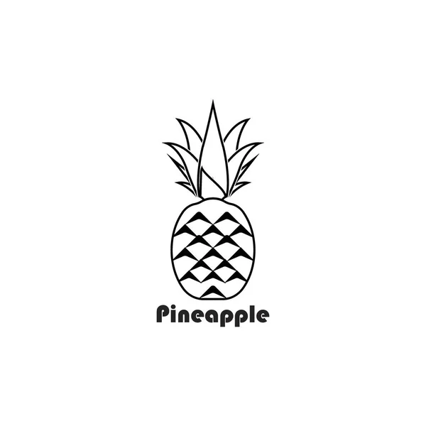 Ananas Vektör Simgesi Illüstrasyon Logo Tasarım Şablonu — Stok Vektör