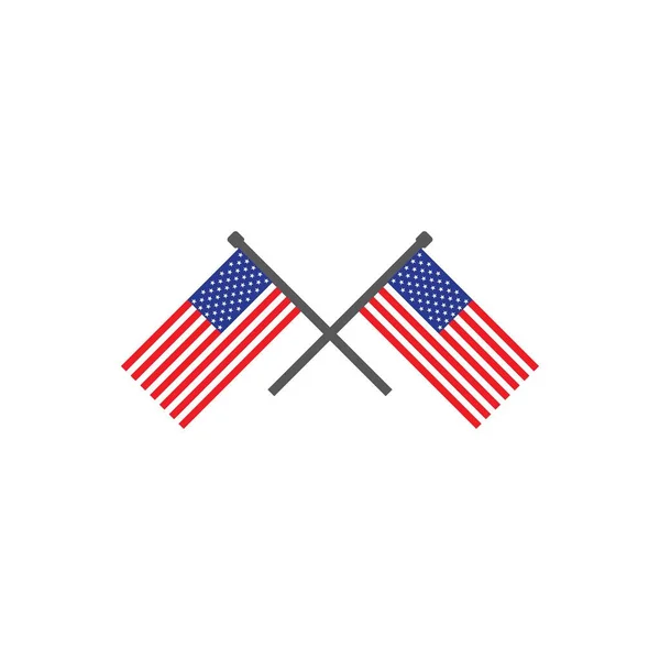 Amerikan Bayrak Simgesi Vektör Illüstrasyon Sembolü Tasarımı — Stok Vektör