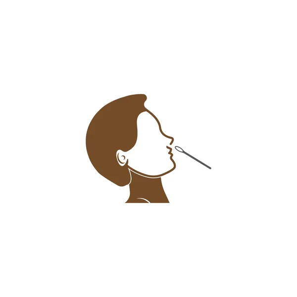 Icône Test Prélèvement Nasal Illustration Vectorielle Logo Design — Image vectorielle
