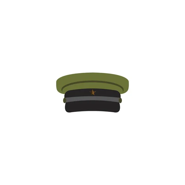Ícone Chapéu Militar Ilustração Vetorial Design Simples — Vetor de Stock
