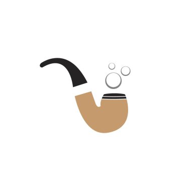 Sigara içme borusu simgesi vektörü, illüstrasyon logo tasarım şablonu.