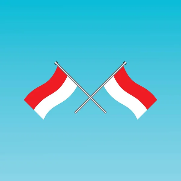 República Indonesia Icono Bandera Vector Diseño Del Logotipo Ilustración — Vector de stock