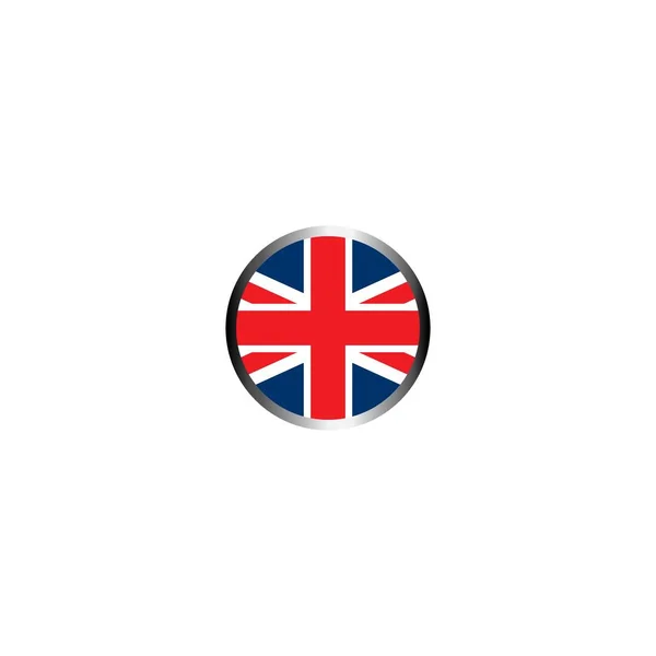 Inglês Bandeira Logotipo Vetor Ilustração Design Fundo — Vetor de Stock