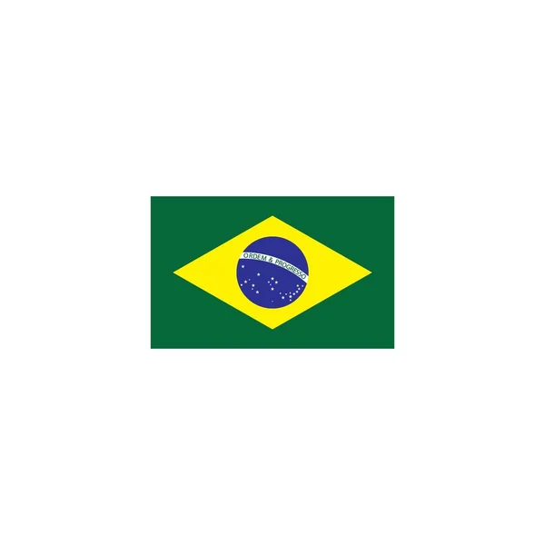 Логотип Флага Бразилии Векторная Иллюстрация Плоский Дизайн — стоковый вектор