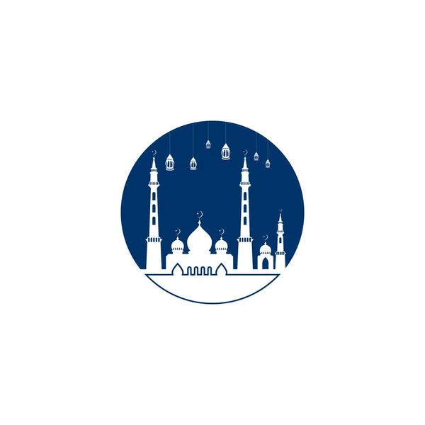 Mosque Vector Logo Illustration Symbol Design Template — Stock Vector
