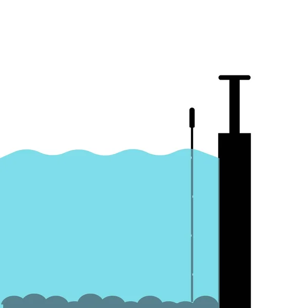 Icône Profondeur Eau Mesurer Profondeur Des Eaux Peu Profondes Illustration — Image vectorielle