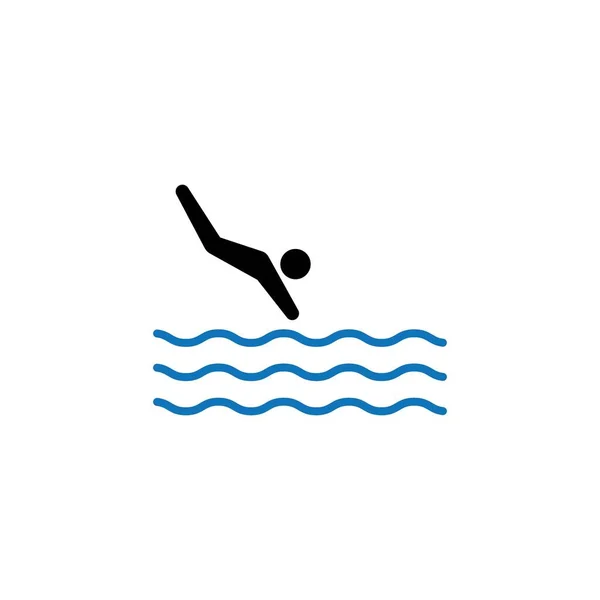 Start Diving Vector Icon Illustration Symbol Design — Stock Vector