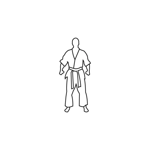 Judo Atleta Vector Icon Illustrazione Design Template — Vettoriale Stock