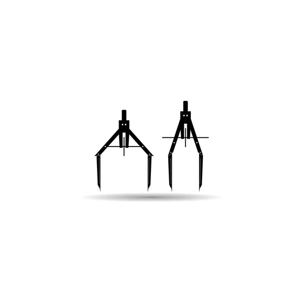 Disegno Bussola Icona Vettore Illustrazione Modello Progettazione — Vettoriale Stock