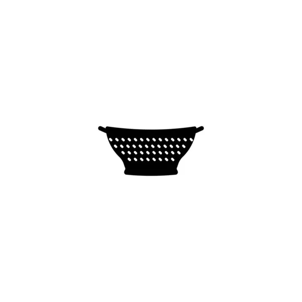 Ícone Colander Cullender Cozinha Utensil Ícone Vector Ilustração Arte —  Vetores de Stock