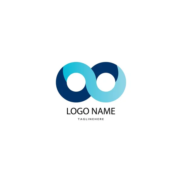 Logotipo Doble Círculo Vector Ilustración Diseño Abstracto — Vector de stock