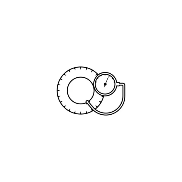 Renkaan Painemittari Icon Car Pyörän Manometri Kuva Logo Suunnittelu — vektorikuva