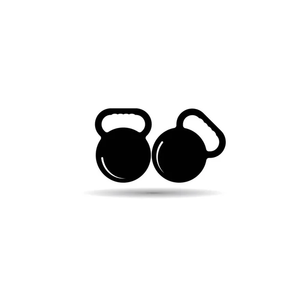 Skivstång Eller Hantel Gym Ikonen Vektor Illustration Fitness Logo — Stock vektor