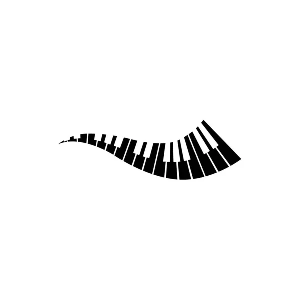 Vector Logotipo Piano Plantilla Diseño Ilustración — Archivo Imágenes Vectoriales