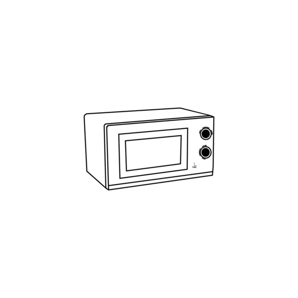 Microwave Vector Icon Illustration Flat Design — Stock Vector