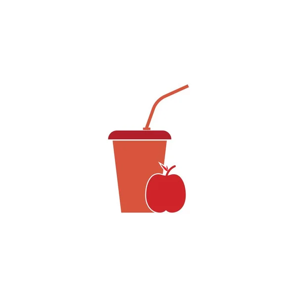 Äpple Juice Logo Vector Illustration Platt Design — Stock vektor