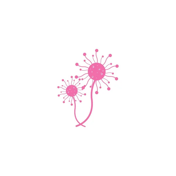 Dandelion Цветочный Вектор Icon Illustration Дизайн Логотипа — стоковый вектор