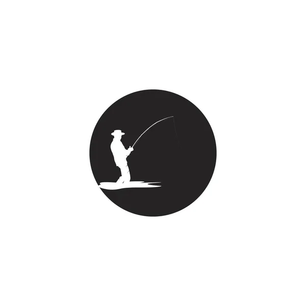 Logo Pêche Illustration Vectorielle Design Plat — Image vectorielle
