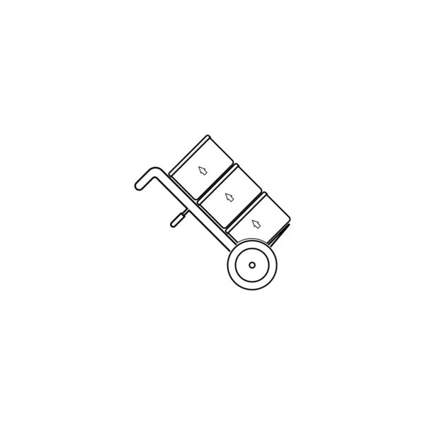 Handtruck Icoon Bagage Illustratie Vector Ontwerp Template — Stockvector
