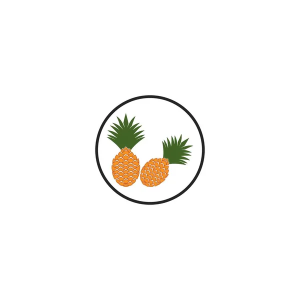 Ananas Frucht Logo Vector Illustration Design Vorlage — Stockvektor