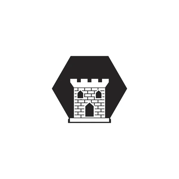 Icona Vettoriale Del Castello Modello Logo Progettazione Illustrazione — Vettoriale Stock