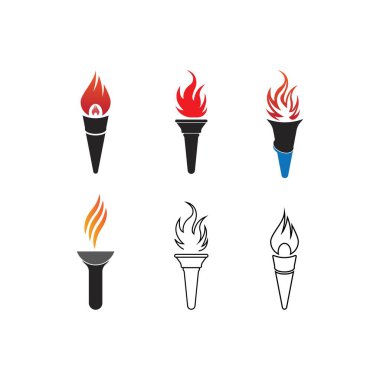 torch icon vector illustration logo design and backgraound.