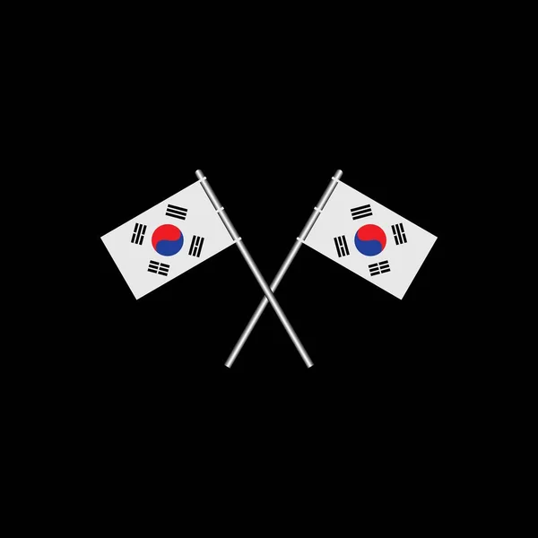 Logo Della Bandiera Coreana Meridionale Disegno Simbolo Vettoriale Illustrazione — Vettoriale Stock