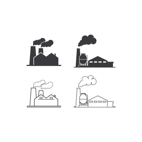 Industrial Factory Vector Icon Illustration Design Template — Vector de stock