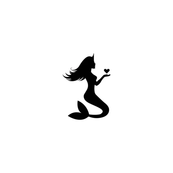 Meerjungfrau Logo Vektor Illustration Design Vorlage — Stockvektor