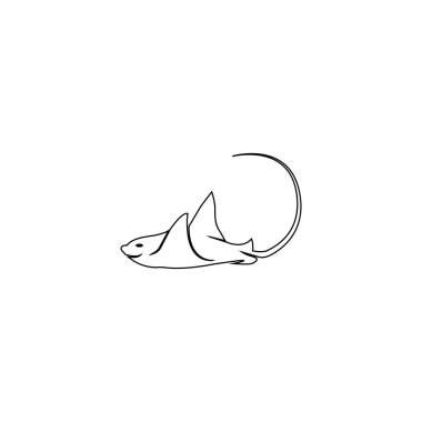 Stingray çizgi simgesi vektör illüstrasyon logo tasarımı.