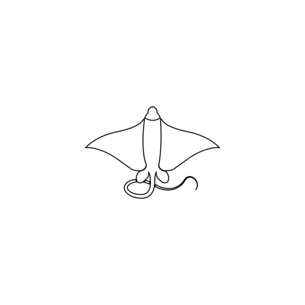 Stingray Lijn Pictogram Vector Illustratie Logo Ontwerp — Stockvector